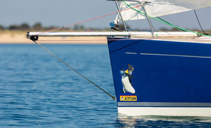 Jotun yachting logo on boat