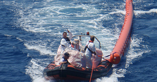 CENTIFLOAT BEING TOWED OUT TO A RESCUE OPERATION, SOUTHERN MED, AUGUST 2015