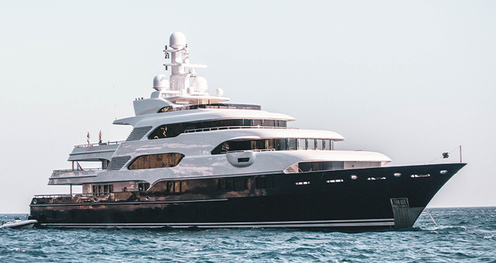 yacht with satellites